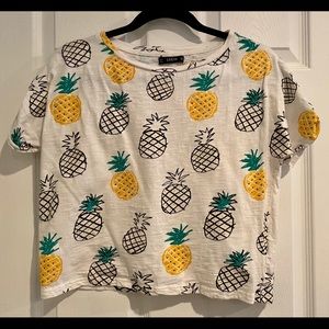 Shein pineapple cropped t-shirt